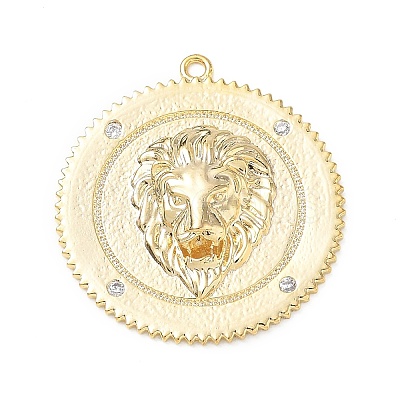 Brass Micro Pave Clear Cubic Zirconia Pendants KK-CBA3EDE-06G-A-1