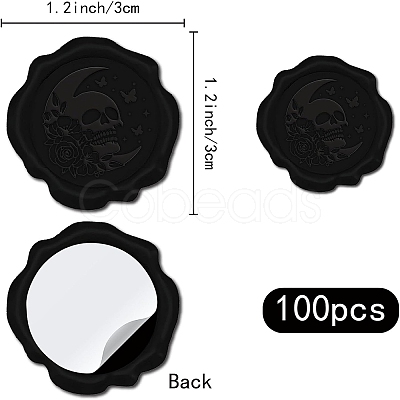 100pcs Adhesive Wax Seal Stickers DIY-CP0009-71C-1