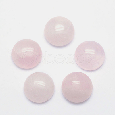 Natural Rose Quartz Cabochons G-P393-R20-10mm-1