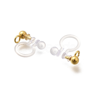 201 Stainless Steel Clip-on Earring Settings STAS-F311-14G-1