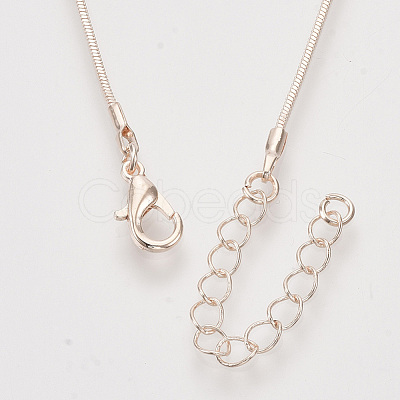 Brass Square Snake Chain Necklace Making MAK-T006-10A-RG-1