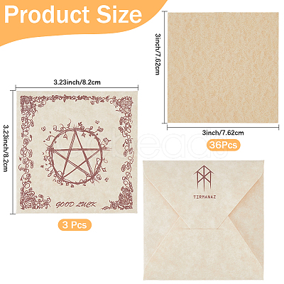 36Pcs Pentagram Pattern Tarot Card Theme Paper Greeting Card WICR-CN0001-04-1