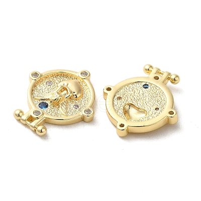 Brass Micro Pave Clear Cubic Zirconia Pendants KK-G481-07G-1