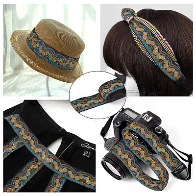 Ethnic Style Embroidery Polyester Ribbons SK-TAC0001-02-1