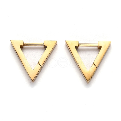 304 Stainless Steel Triangle Huggie Hoop Earrings STAS-H156-02C-G-1