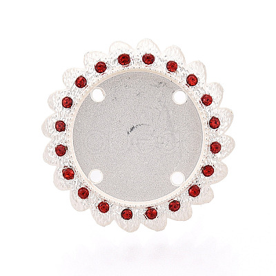 Adjustable Alloy & Iron & Rhinestone Bezel Cup Ring Base with Rotatable Tray MAK-T012-15S-1