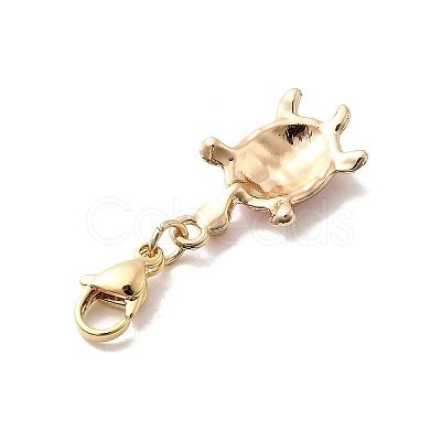 Alloy Enamel Turtle Pendant Decorations HJEW-JM04323-1