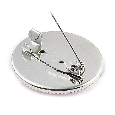 Breast Cancer Awareness Ribbon Glass Brooches JEWB-L019-01I-1