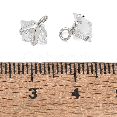 Brass Pave Cubic Zirconia Charms CU-CBABEB3-05P-02-1
