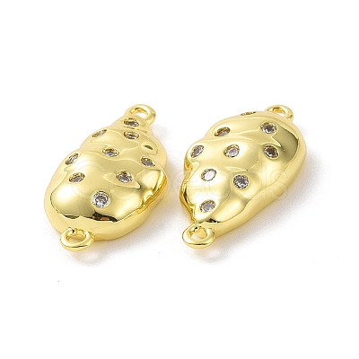 Rack Plating Eco-Friendly Brass Micro Pave Cubic Zirconia Connector Charms KK-F844-07G-1