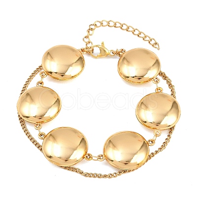 304 Stainless Steel Link Chain & Curb Chain Multi-strand Bracelets for Women BJEW-H641-01C-G-1
