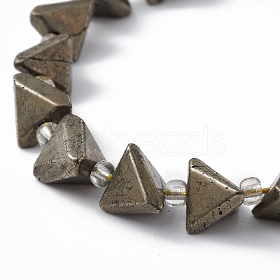 Natural Pyrite Beads Strands G-E590-04-1