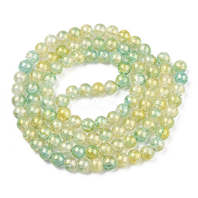 Baking Paint Crackle Glass Bead Strands DGLA-R053-05F-1