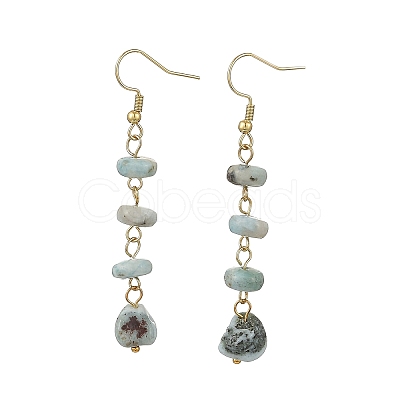 Natural Larimar Dangle Earrings EJEW-JE07529-1