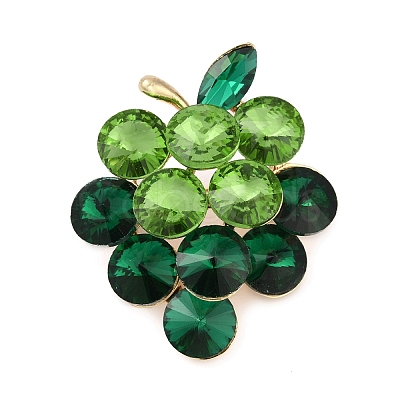 Fruit Zinc Alloy Rhinestone Brooches for Backpack Clothes JEWB-R068-02C-G-1