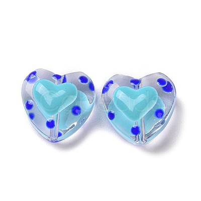 Glass Heart Beads GLAA-D005-01D-1