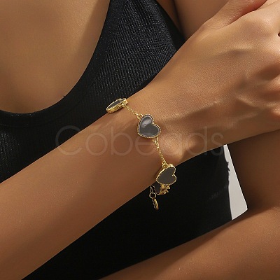 Valentine's Day Zinc Alloy Acrylic Link Bracelets FS-WG7C947-08-1