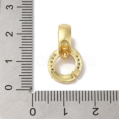 Rack Plating Brass Micro Pave Clear Cubic Zirconia Twister Clasps KK-A222-05A-G-1