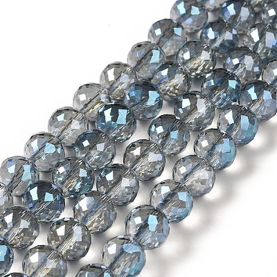 Faceted(128 Facets) Electroplated Glass Beads Strands GLAA-H023-01-1