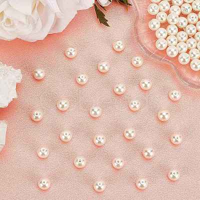8mm About 200Pcs Glass Pearl Round Beads for Jewelry Making Round Box Kit Anti-flash White HY-PH0001-8mm-011-1