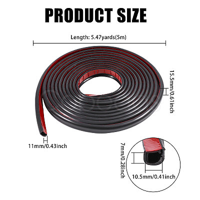 Self Adhesive Semicircular Hard PVC Cable Cover AJEW-WH0886-24B-1