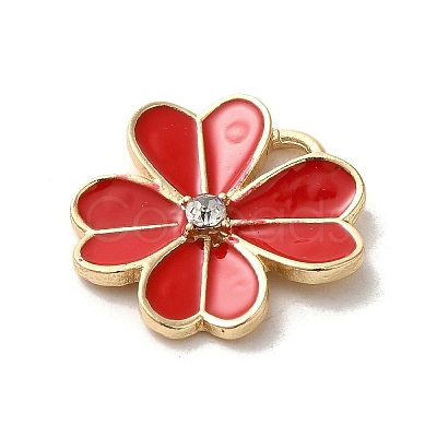 Flower Alloy Enamel Pendants ENAM-A007-04KCG-03-1