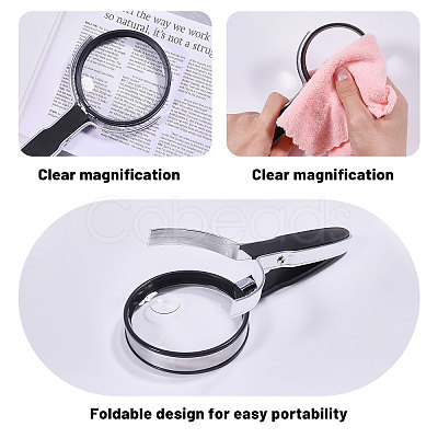 Round Acrylic Portable Clip-On Magnifying Glass AJEW-WH0673-22-1