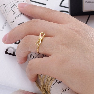 Stylish 304 Stainless Steel Bowknot Open Cuff Ring for Women Daily Wear LS-GB8358-2-1