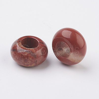 Natural Red Jasper European Beads LS-X-G-G740-14x8mm-04-1