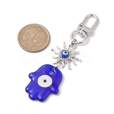 Evil Eye Lampwork Pendant Decorations HJEW-JM01997-03-1