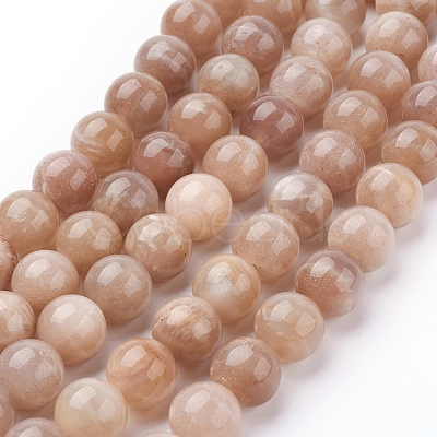Natural Sunstone Beads Strands X-G-G099-10mm-14-1