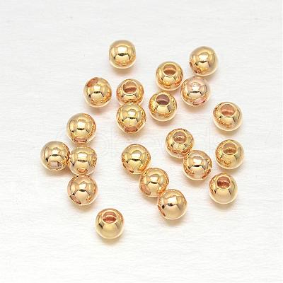 Real Gold Plated Brass Round Spacer Beads KK-L147-197-2mm-NR-1