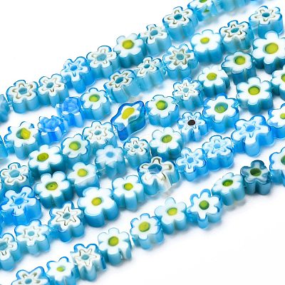 Handmade Millefiori Glass Bead Strands X-LAMP-J035-6mm-09-1