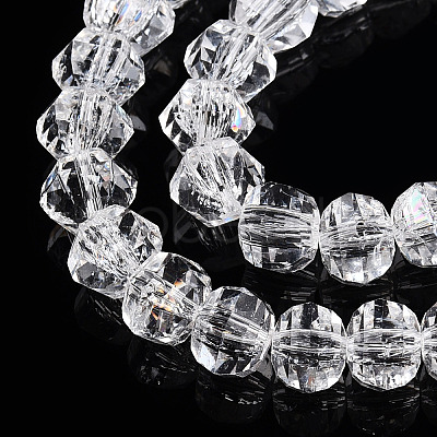 Transparent Crackle Glass Beads Strands GLAA-N051-05-1