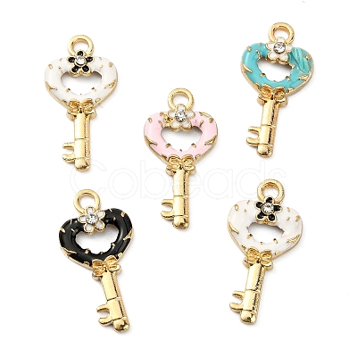 40Pcs 4 Colors Alloy Enamel Pendants ENAM-CJ0002-59-1