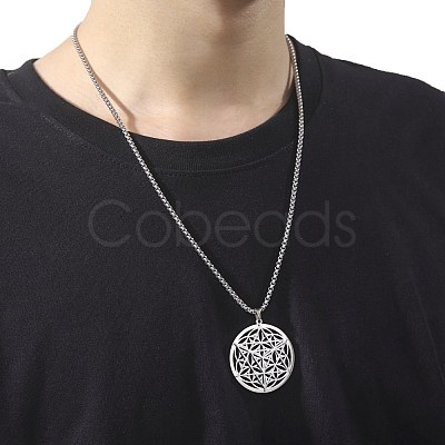 Stainless Steel Star of David Pendant Box Chain Necklaces for Men PW-WGC26FF-01-1