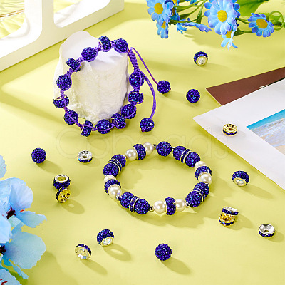 120Pcs 4Style Pave Disco Ball Beads RB-TA0001-18-1