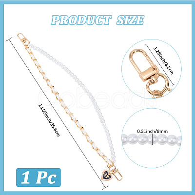 PU Leather & Plastic Pearl Phone Hand Strap Chains AJEW-WH20048-12A-1