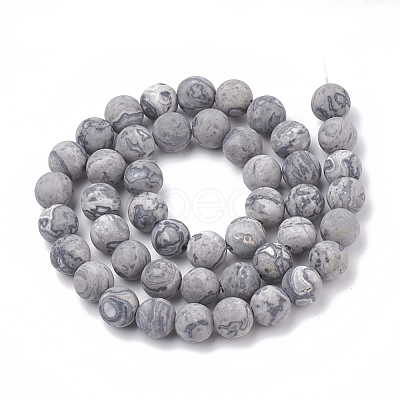 Natural Map Stone/Picasso Stone/Picasso Jasper Beads Strands G-T106-220-1