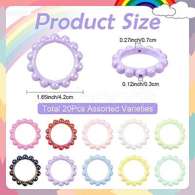 20Pcs 10 Colors Acrylic Bead Frame OACR-YW0003-93-1