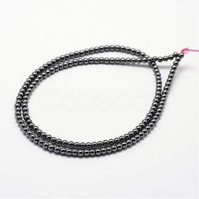 Grade AA Non-magnetic Synthetic Hematite Beads Strands G-P209-01-3mm-1