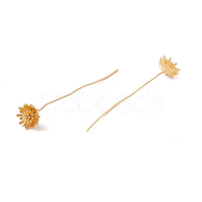 Brass Daisy Flower Head Pins  FIND-B009-09G-1