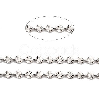Tarnish Resistant 304 Stainless Steel Flower Link Chains STAS-B041-08P-1