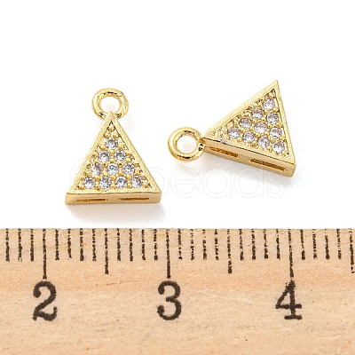 Rack Plating Brass Micro Pave Cubic Zirconia Charms KK-C038-07G-1