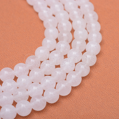 Round Natural White Jade Bead Strands X-G-R345-10mm-06-1