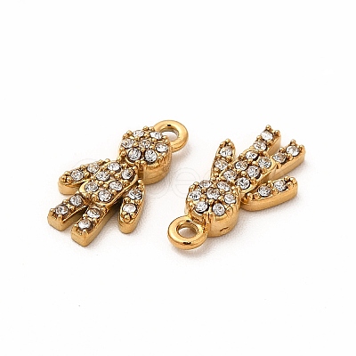 Ion Plating(IP) 316 Surgical Stainless Steel with Crystal Rhinestone Pendants X-STAS-G305-04G-1