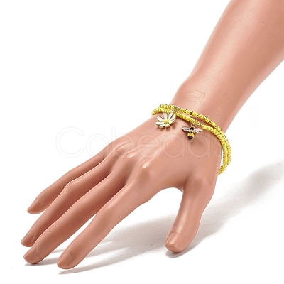 2Pcs Glass Seed Beaded Stretch Bracelets Set BJEW-JB08088-04-1