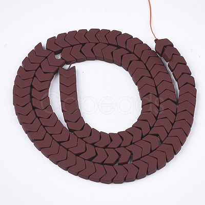 Spray Painted Non-magnetic Synthetic Hematite Beads Strands G-T116-06-21-1