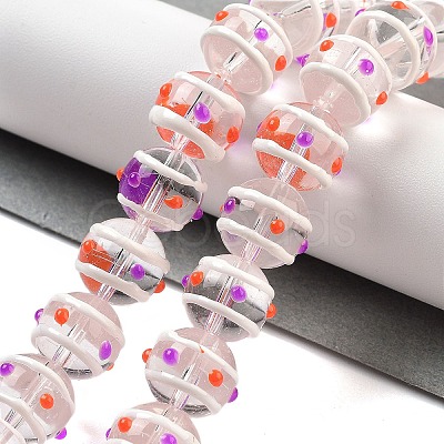 Glass with Enamel Beads Strands GLAA-M047-01B-1