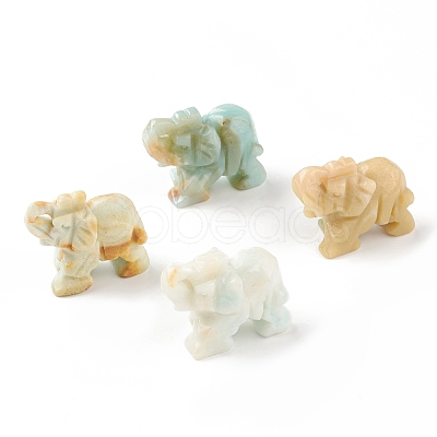 Elephant Natural Gemstone Figurine Display Decoration G-F737-02B-1